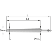 Hand taper reamer HSS DIN9A 4mm straight-fluted